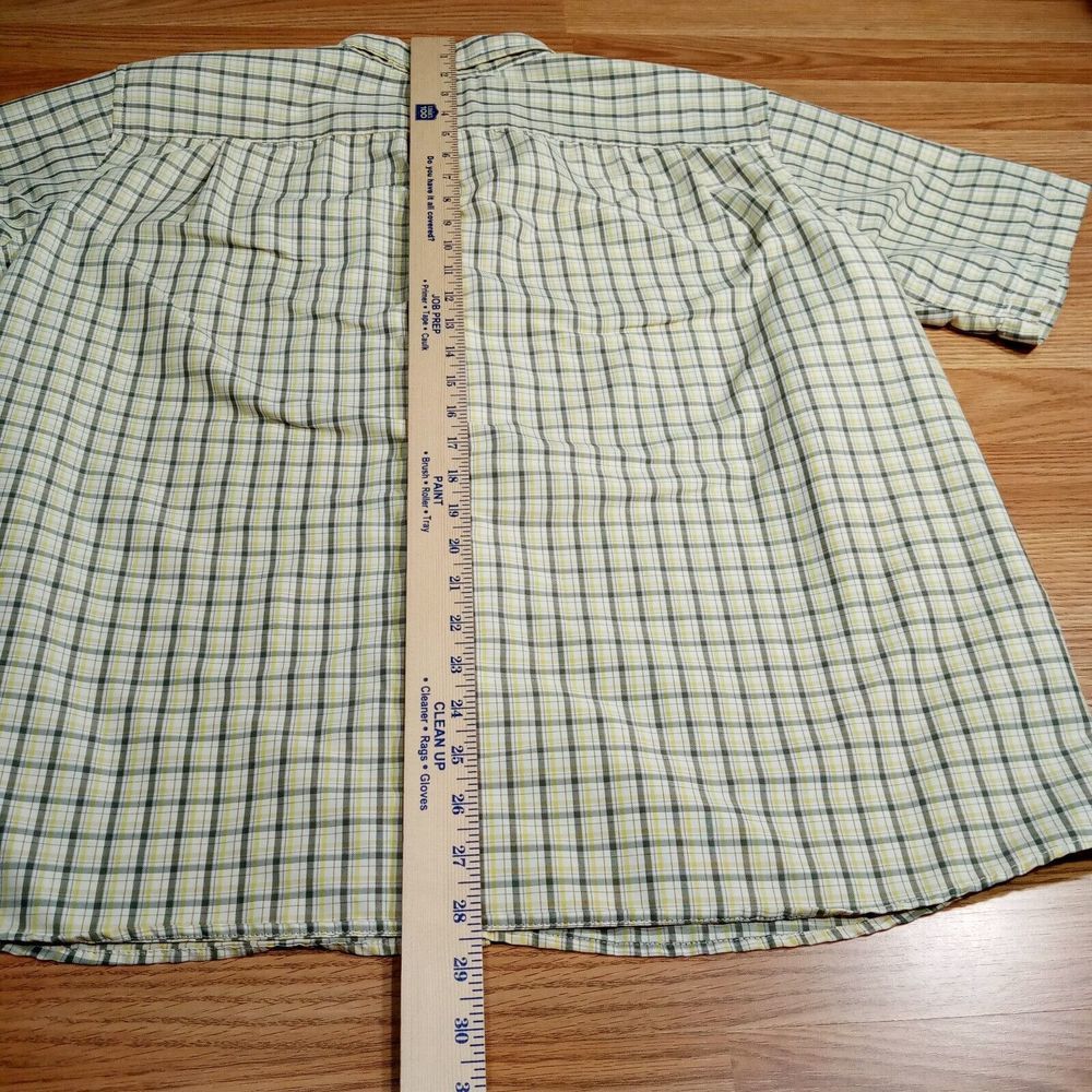 Eddie Bauer Vented Shirt Mens Sz XL Poly/Nylon Plaid Short Sleeve Button‎ Down - Picture 7 of 11